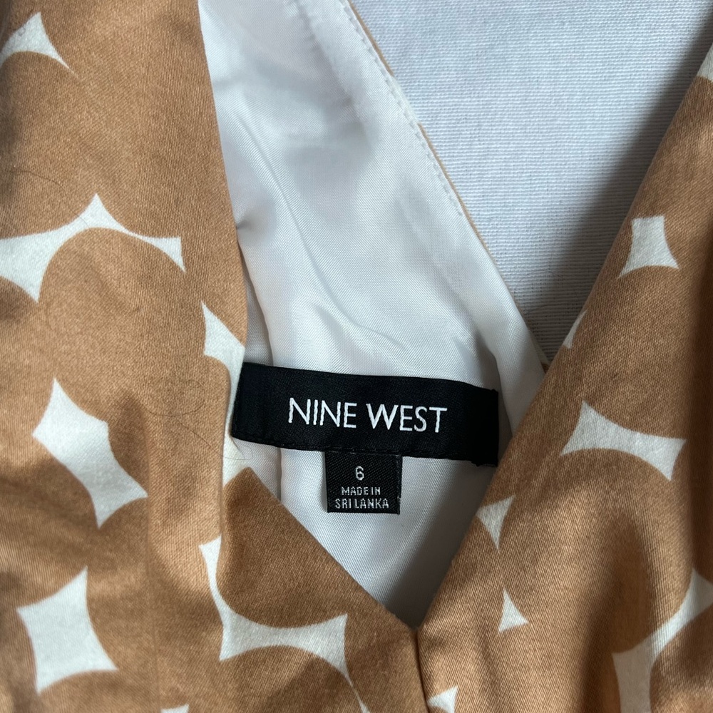 Nine West Tan Polka Dot Dress with Belt - Picture 3 of 3